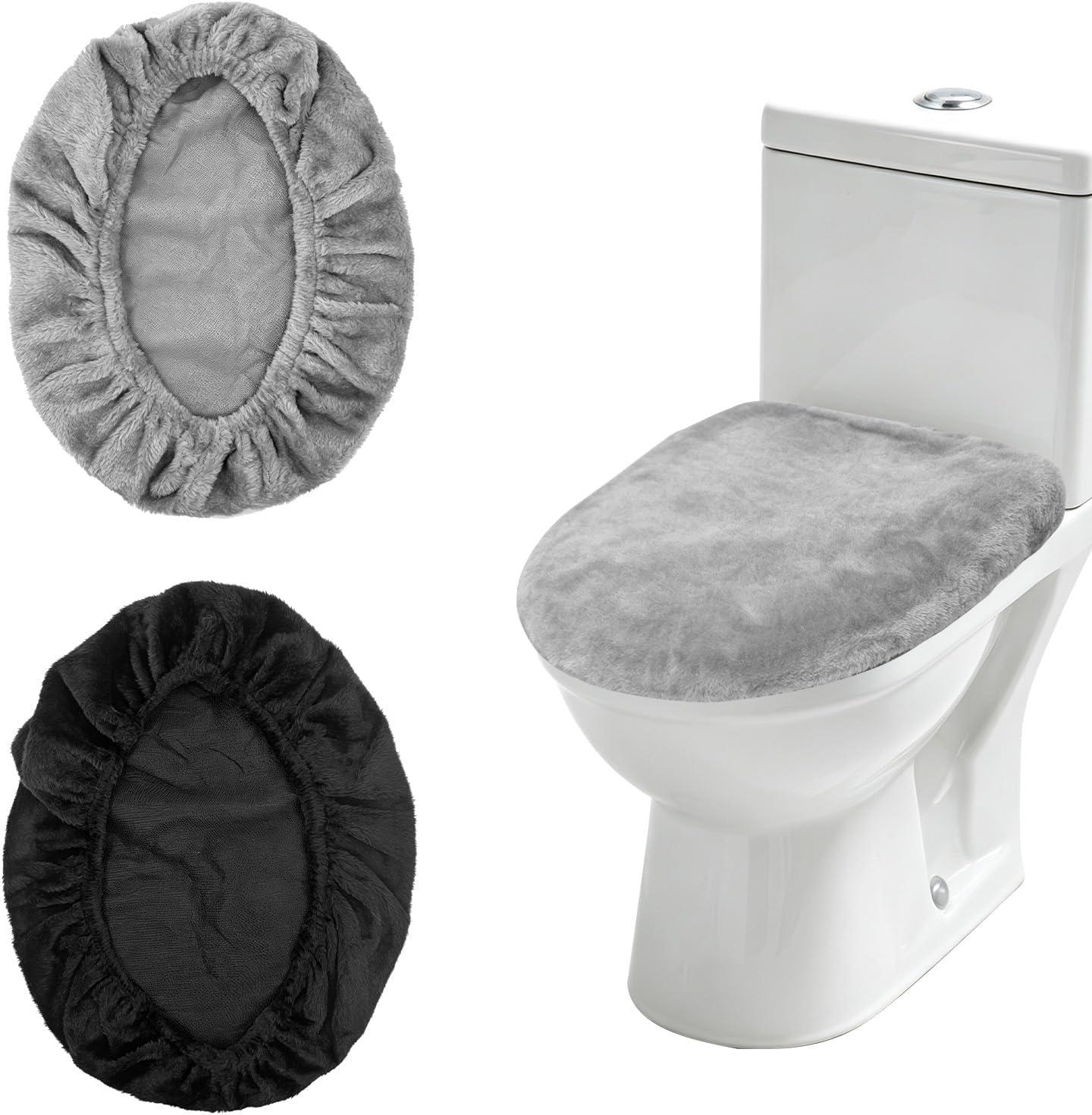 Set Mit 2 Weichen Samt-toilettensitzbezügen