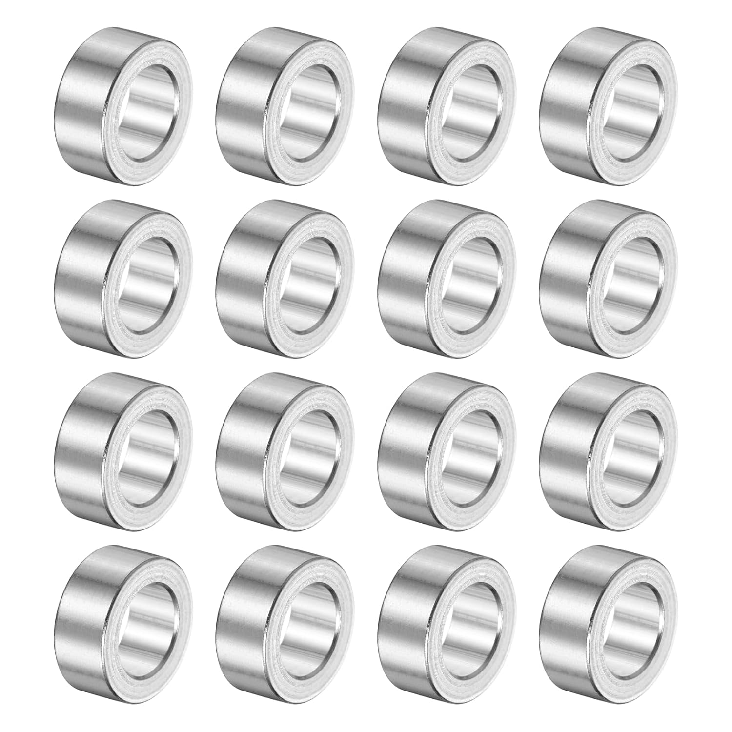 16 Stück Aluminium-abstandshalter, Glatte Metall-abstandshalter Mit Rundschrauben 13x8,1x6mm (außendurchmesser X Innendurchmesser X Länge), Gewindelose Unterlegscheiben Zur Unterstützung Von M8-schrau