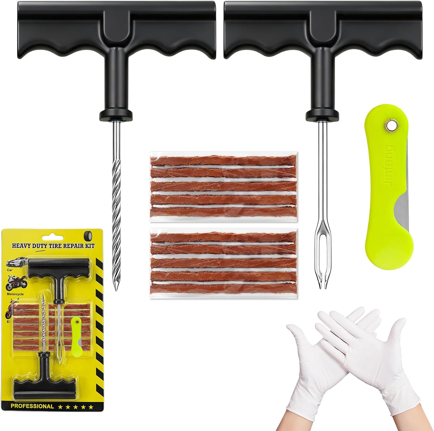 14-teiliges Reifenreparaturset, Robustes Und Tragbares Set Mit Reparaturstopfen, Für Auto, Motorrad, Atv, Jeep, Lkw, Traktor, Zur Reparatur Von Reifenpannen