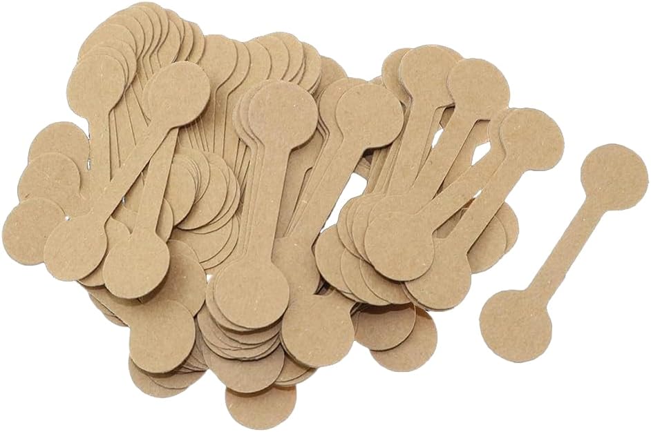 Packung Mit 100 Leeren, Selbstklebenden Preisschildern Für Ringe, Armbänder, Kleine Bastelarbeiten, Runde, Braune Preisschilder