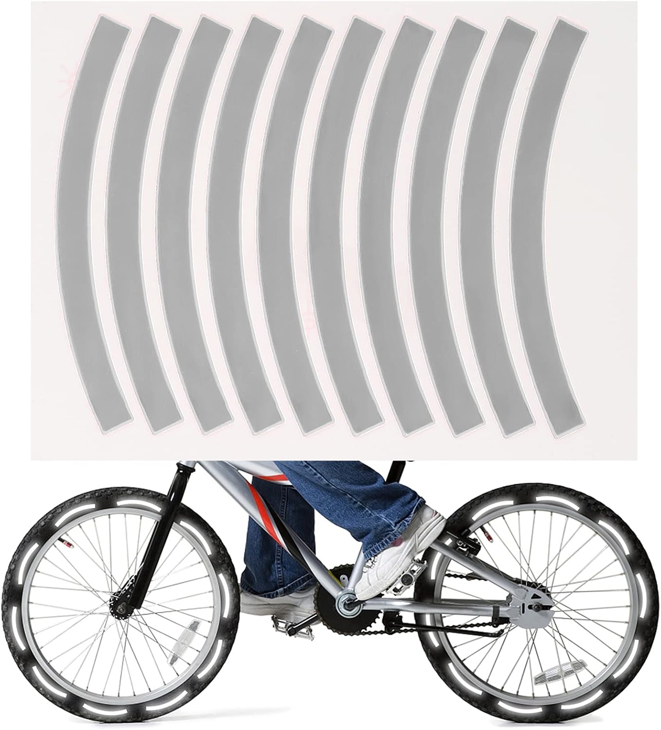 Reflektierendes Klebeband Für Fahrradfelgen, 10 Stück, Pvc-aufkleber
