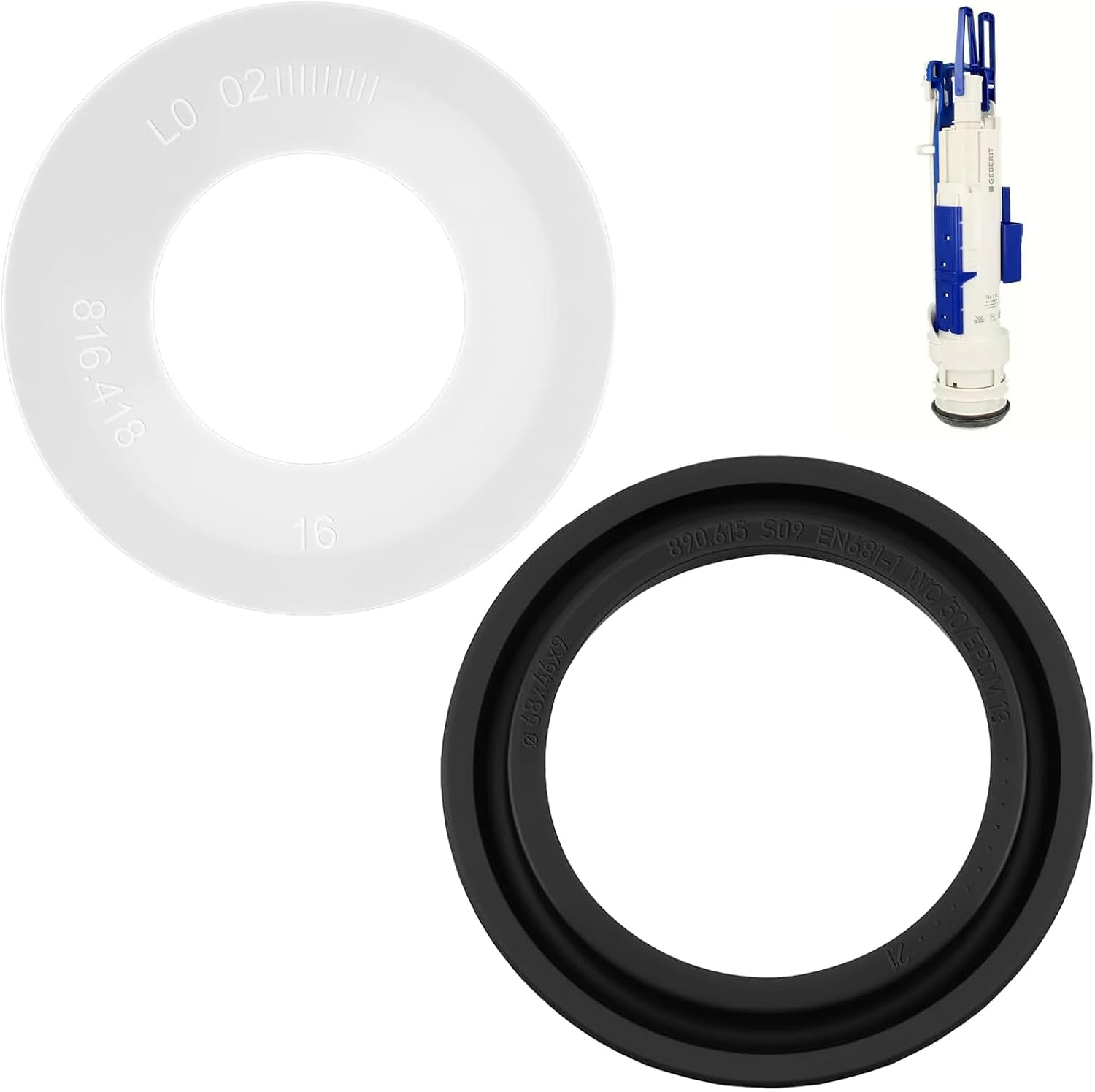 Geberit Spülkastendichtungen, 2 Stück, Kompatibel Mit Geberit Systemen, Reparatur Von Wasserlecks, Einfache Selbstmontage, Abmessungen 32 Mm Und 46 Mm