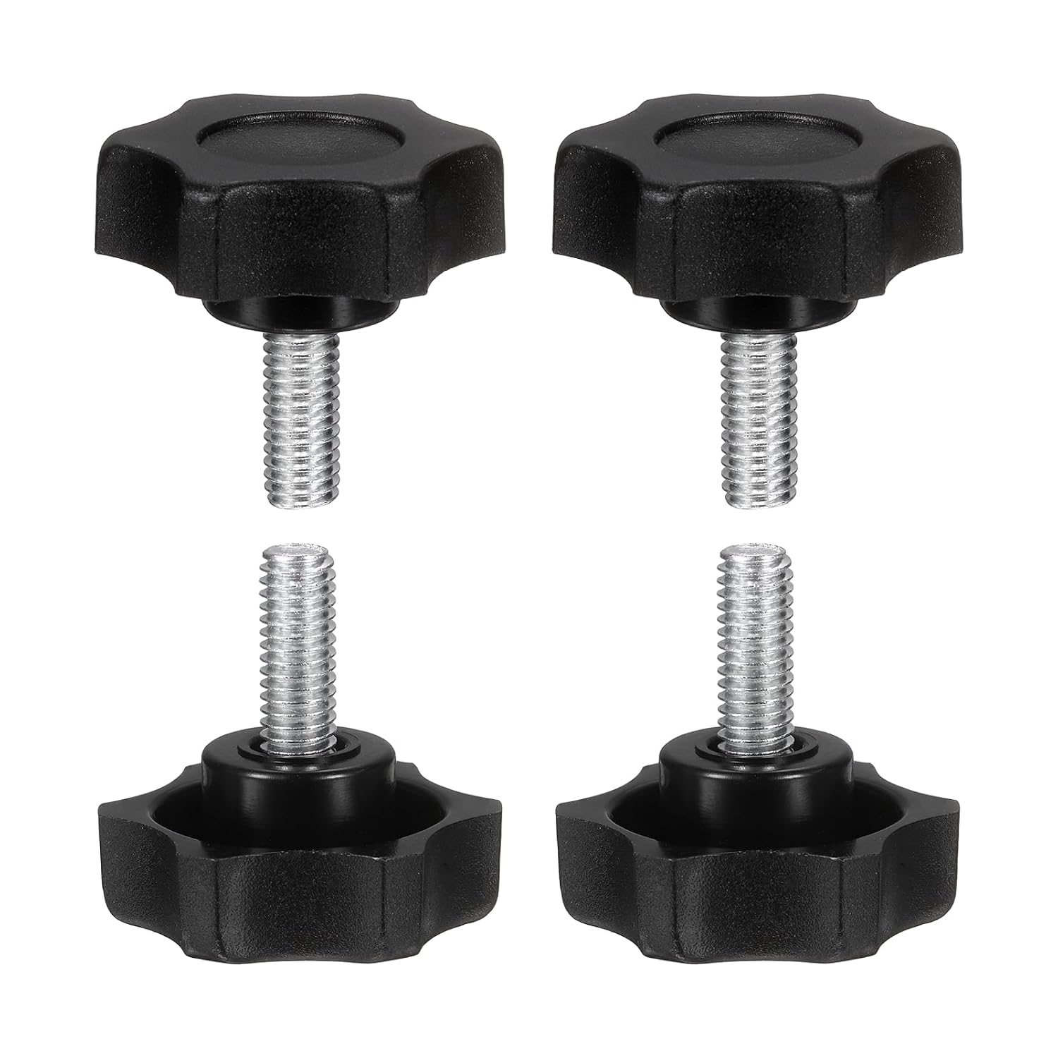 Stück Sterngriffe M6 X 12 Mm (1 Mm Steigung) Metrisches Außengewinde, Handklemmschrauben, Gewindestangenbolzen Für Holzbearbeitungsvorrichtungen, Schwarz