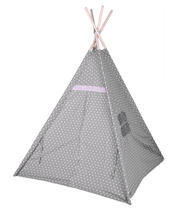 Kinder Spielzelt 160 Cm - Farbe: Grau/rosa - Kinderzimmer Tipi Kinderzelt Wigwam Indianerzelt Zelt