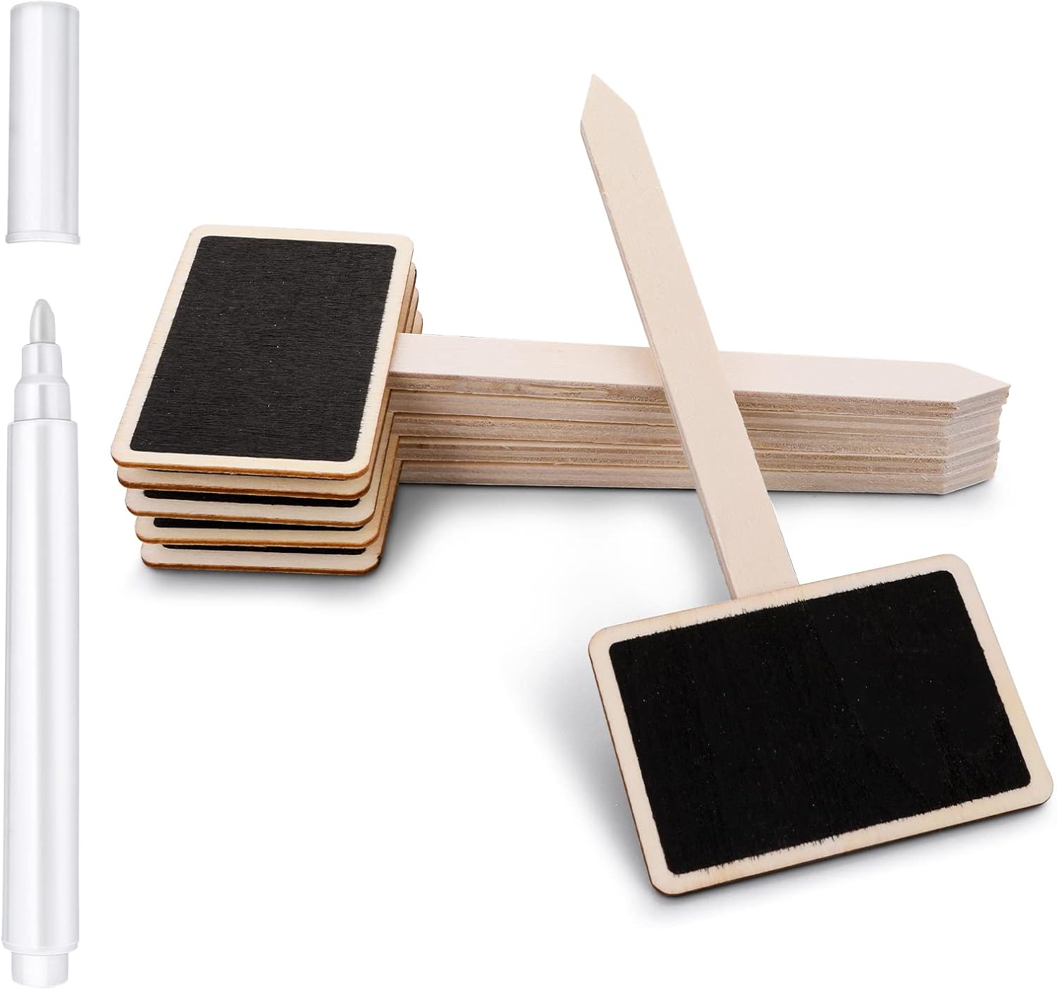 Set Mit 20 T-förmigen Holz-pflanzenetiketten, Inklusive Stift Zur Kennzeichnung Von Zimmer- Und Gartenpflanzen, Samen, Kräutern, Blumen Und Gemüse