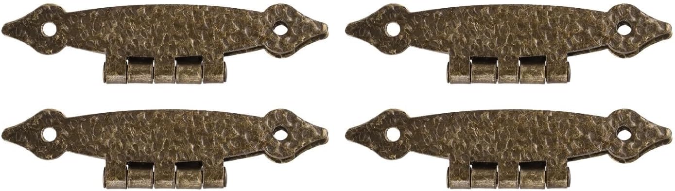 Antikes, H-förmiges Scharnier Aus Eisen Für Schränke, 8,9 Cm, Schwarz Lackiert