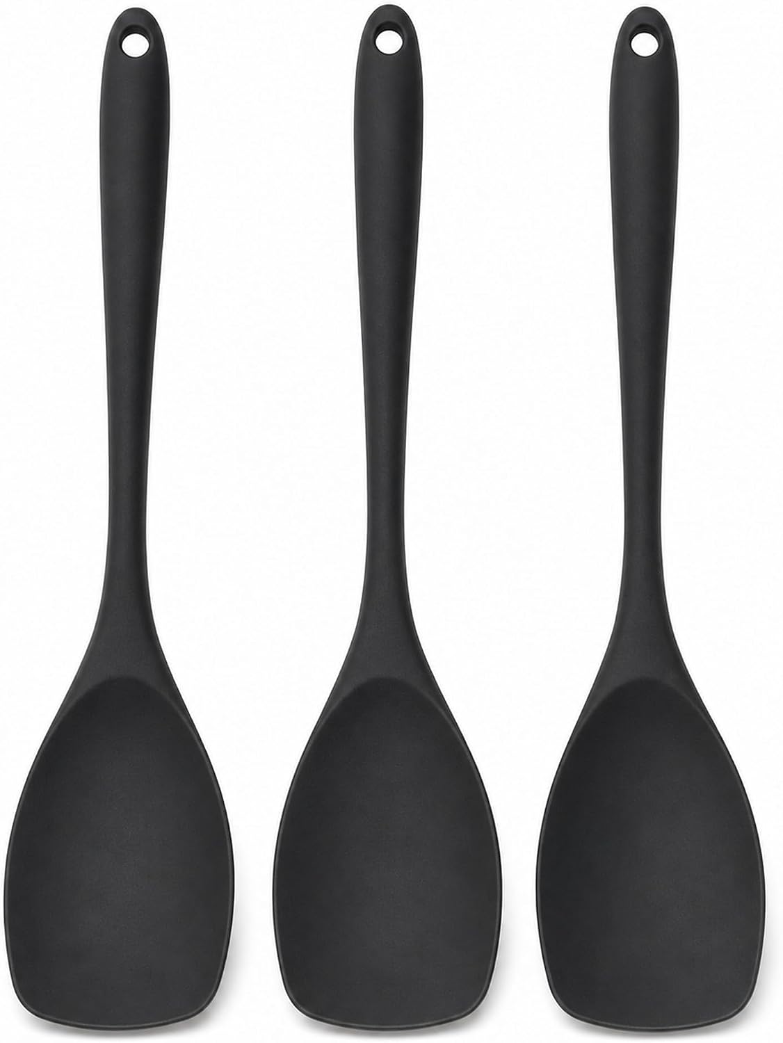 3er-set Silikon-küchenlöffel, 27 X 5,54 Cm, Großer Hitzebeständiger Servierlöffel, Kratzfester Silikonlöffel Für Beschichtete Pfannen, Küchenutensilien Zum Mischen Und Kochen