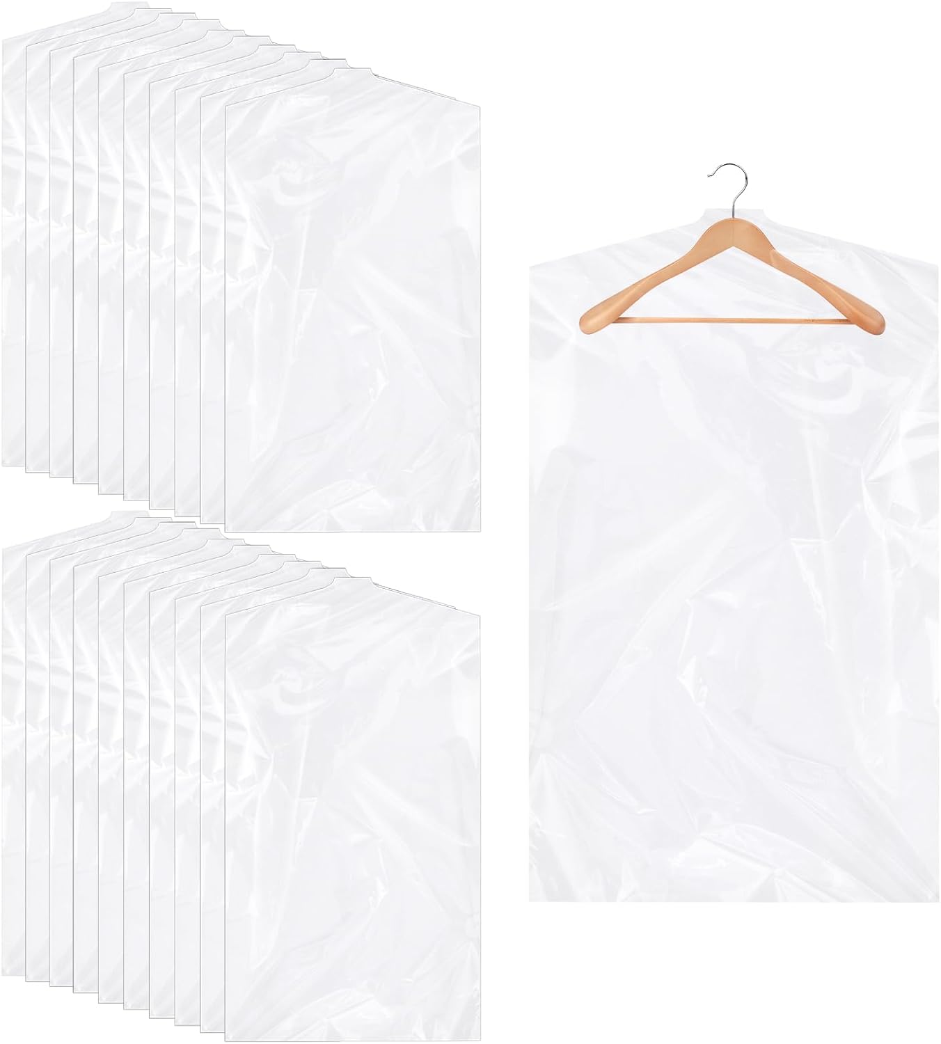 20 Stück Transparente Kunststoff-hängeabdeckungen, 60 X 100 Cm