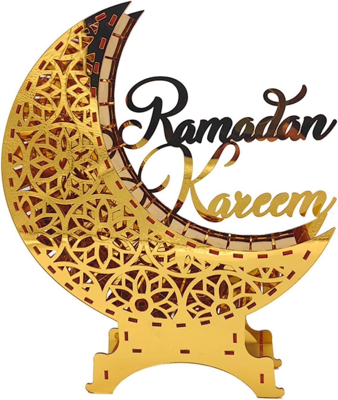 Dekorative Ramadan-mondlampe Aus Goldfarbenem Acryl Für