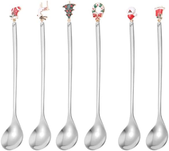 6-teiliges Set Weihnachtslöffel, Dessertlöffel Aus Edelstahl, Teelöffel