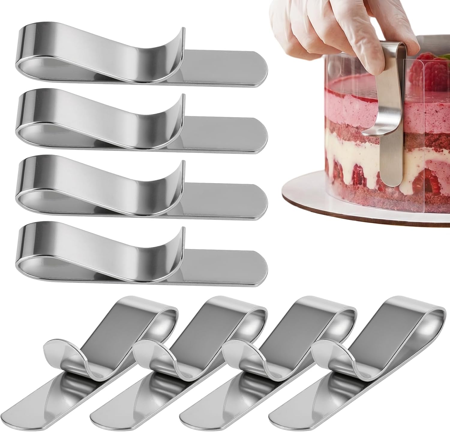 Stück Tortenringclips Aus Edelstahl, 64 X 12 Mm