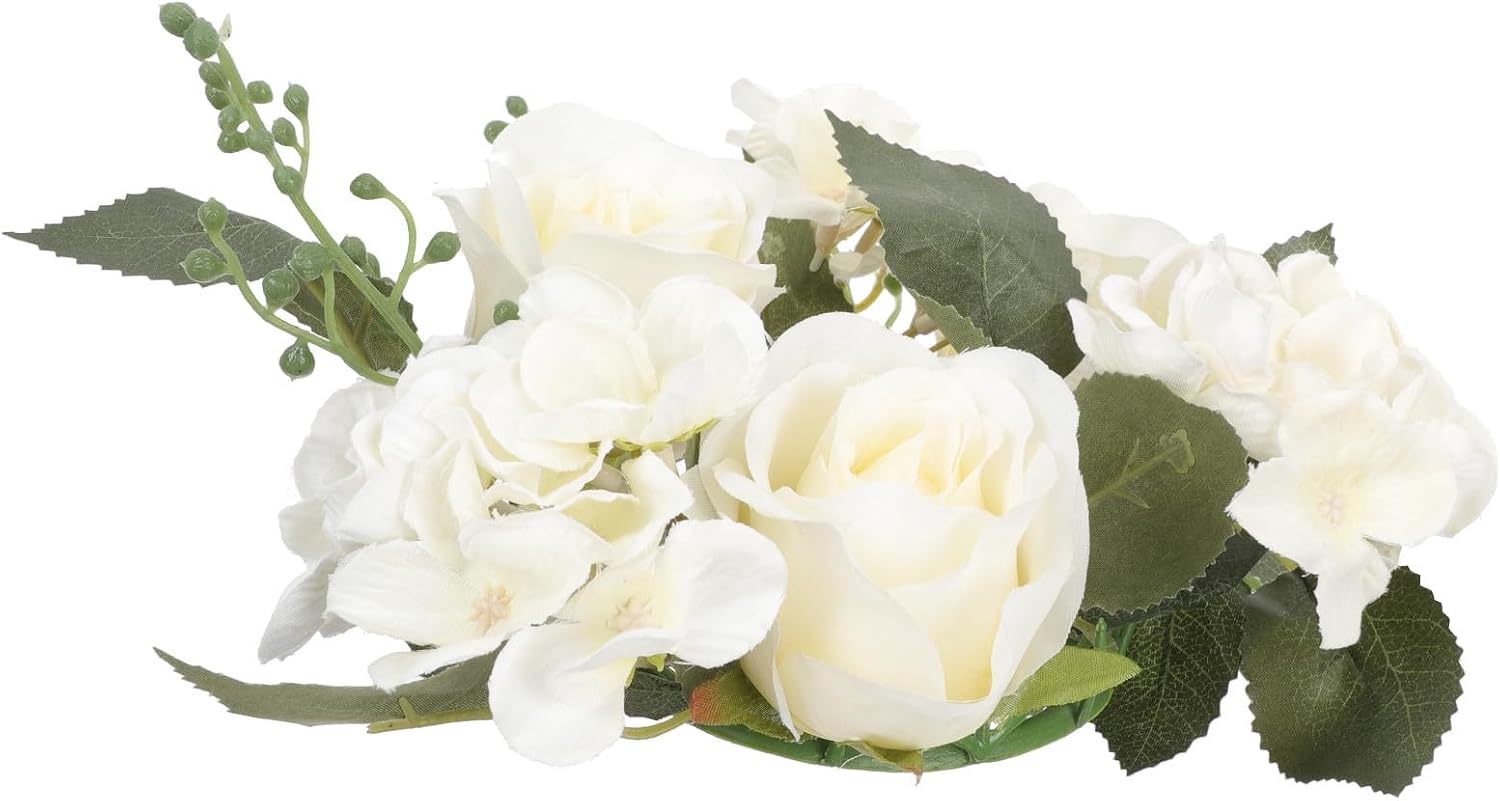 Stoffgirlande Mit Künstlichen Weißen Dekorosen Aus Kunststoffimitat, Flexibel, Ideal Zum Dekorieren Und Basteln, Für Hochzeiten Und Partys