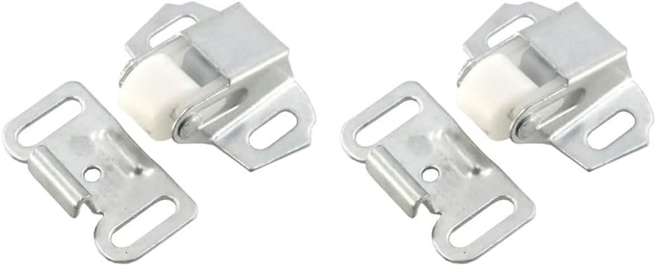 Set Mit 2 Einzelnen Rollenschlössern Für Schranktüren, Weißes Zink