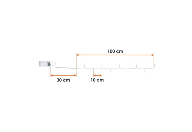 Lichterkette Mit 10 Led In Warm Weiß - 100 Cm - Weihnachts Tischlichterkette Deko Innen Beleuchtung