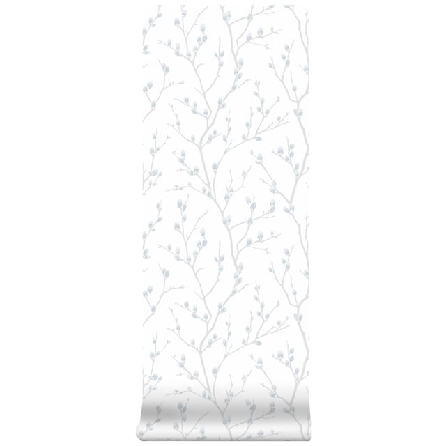Superfresco Easy - Zweig - Weiß/blau - Vliestapete - 10m X 52cm