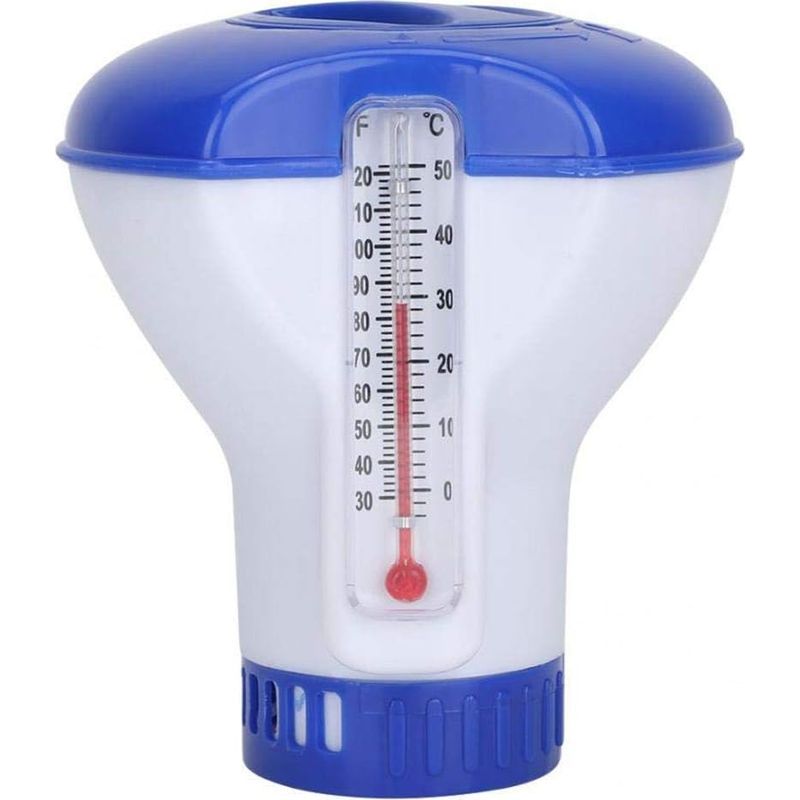Sunnyushine Automatischer Dispenser Schwimmender Diffusor Mit Thermometer 5-zoll, Automatische Applikatorpumpe Zur Desinfektion,für Schwimmbecken Im Freien