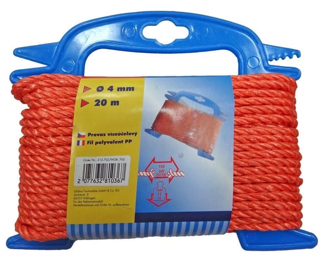 Trendline Seil Ø 4mm X 20m Rot Polypropylen Pp Mehrzweckseil Allzweckseil
