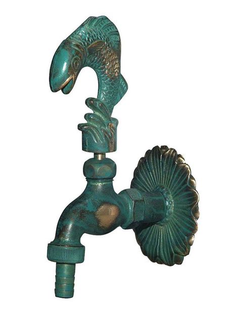 Schlösser Armaturen Nostalgie-auslaufventil, Mit Sv Motiv:fisch, Dn15, 1/2", Ms-patin.