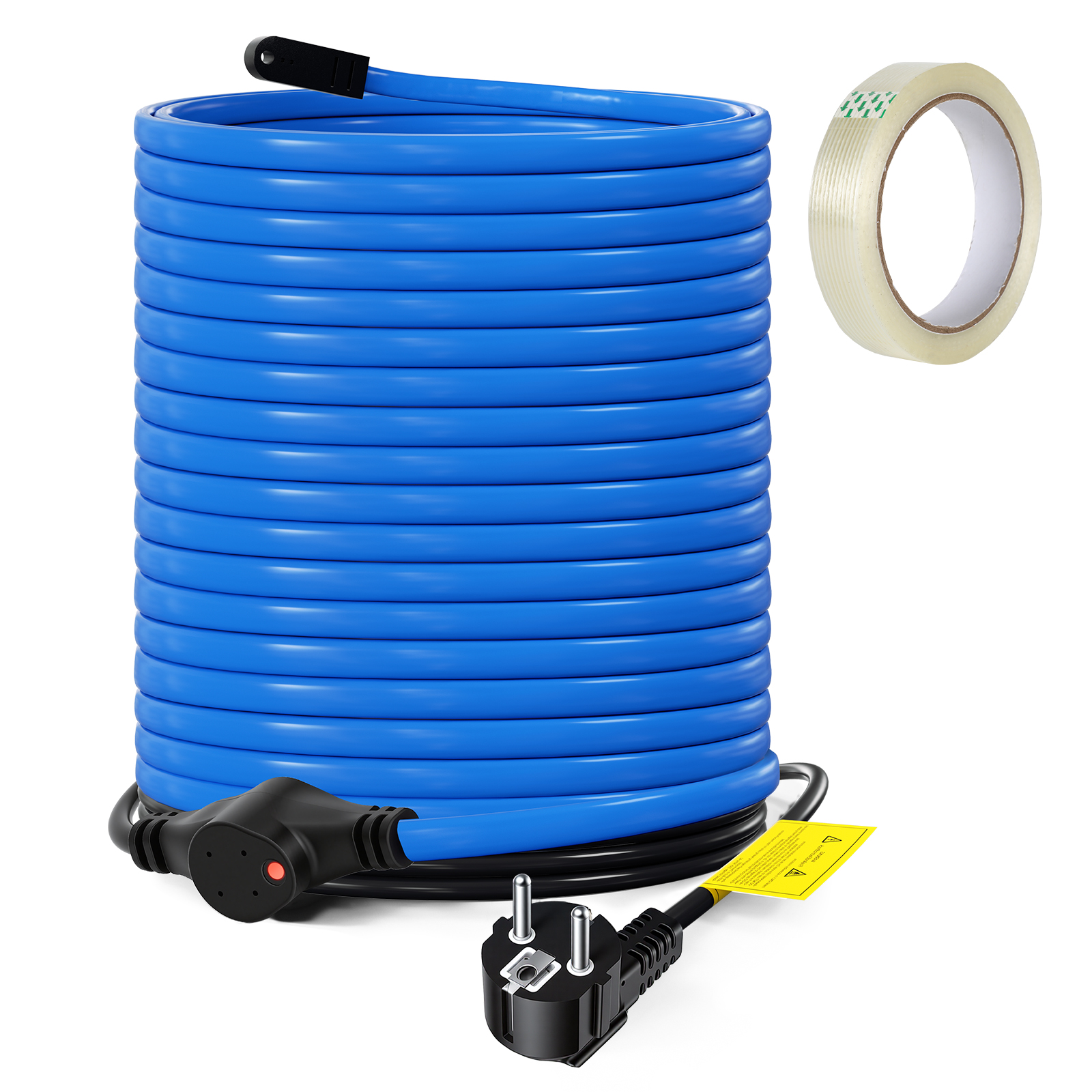 Tolletour 18m 450w Frostschutz Heizkabel Mit Thermostat & Kontrollleuchte Rohrheizkabel Heizleitung Für Wasserleitung Wasserdicht Rohrleitungen Inkl. 10m Klebeband Ip68