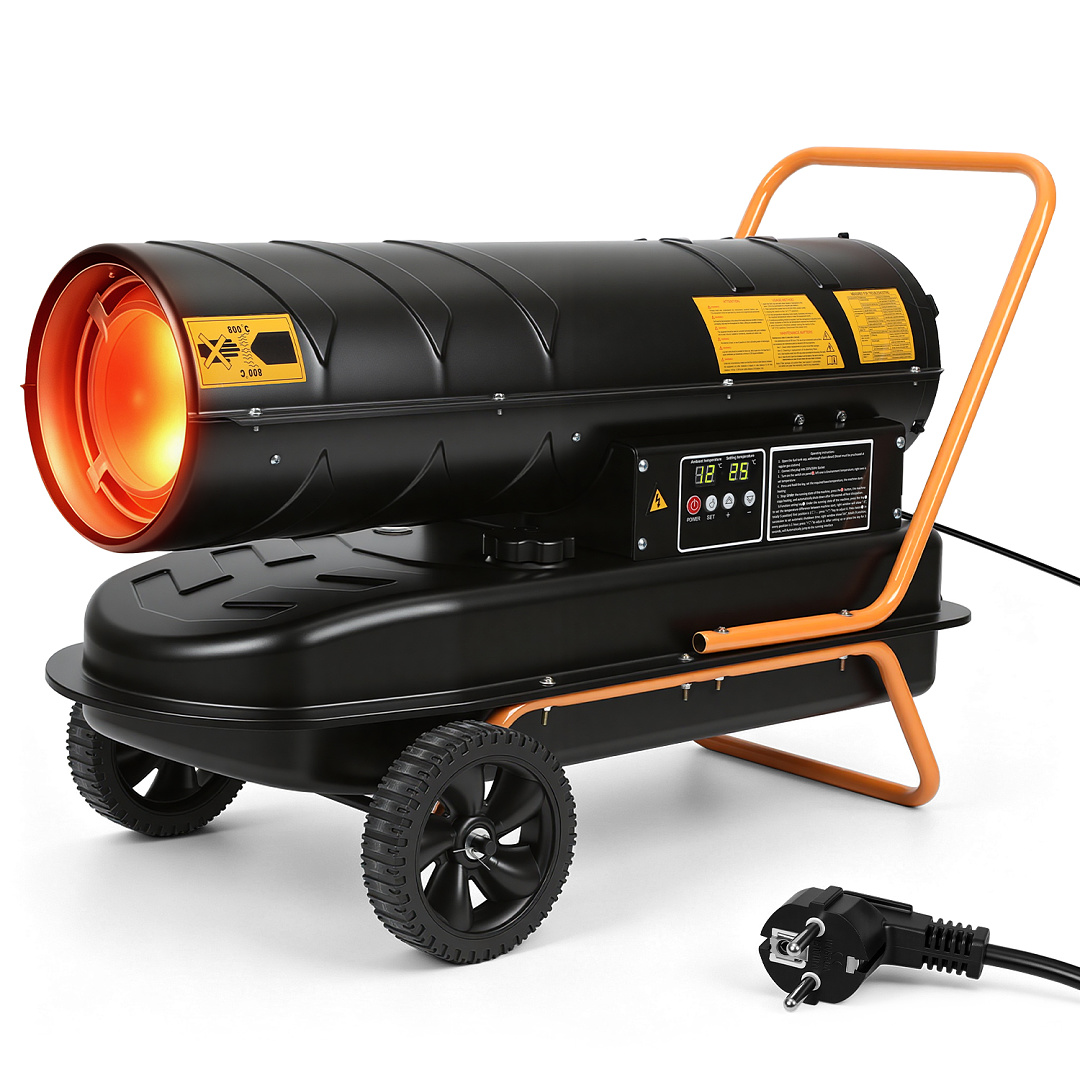 Tolletour Diesel Heizkanone 30kw Bauheizer Heizgebläse Thermostat 38l Für Baustelle Werkstatt