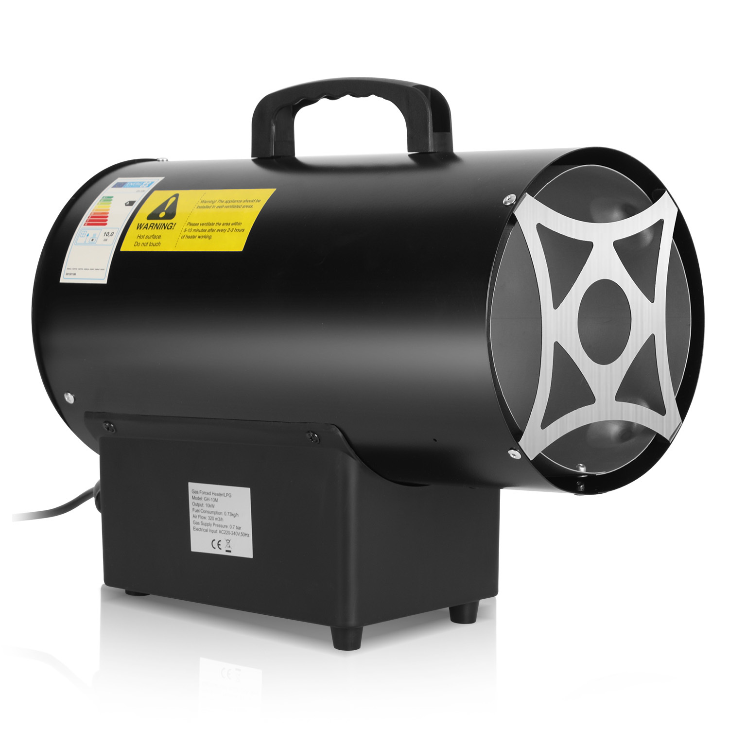 Tolletour Gasheizgebläse 10 Kw, Verbrauch 0,73 Kg/h, 220–240 V Heizgebläse Für Arbeitsbereiche