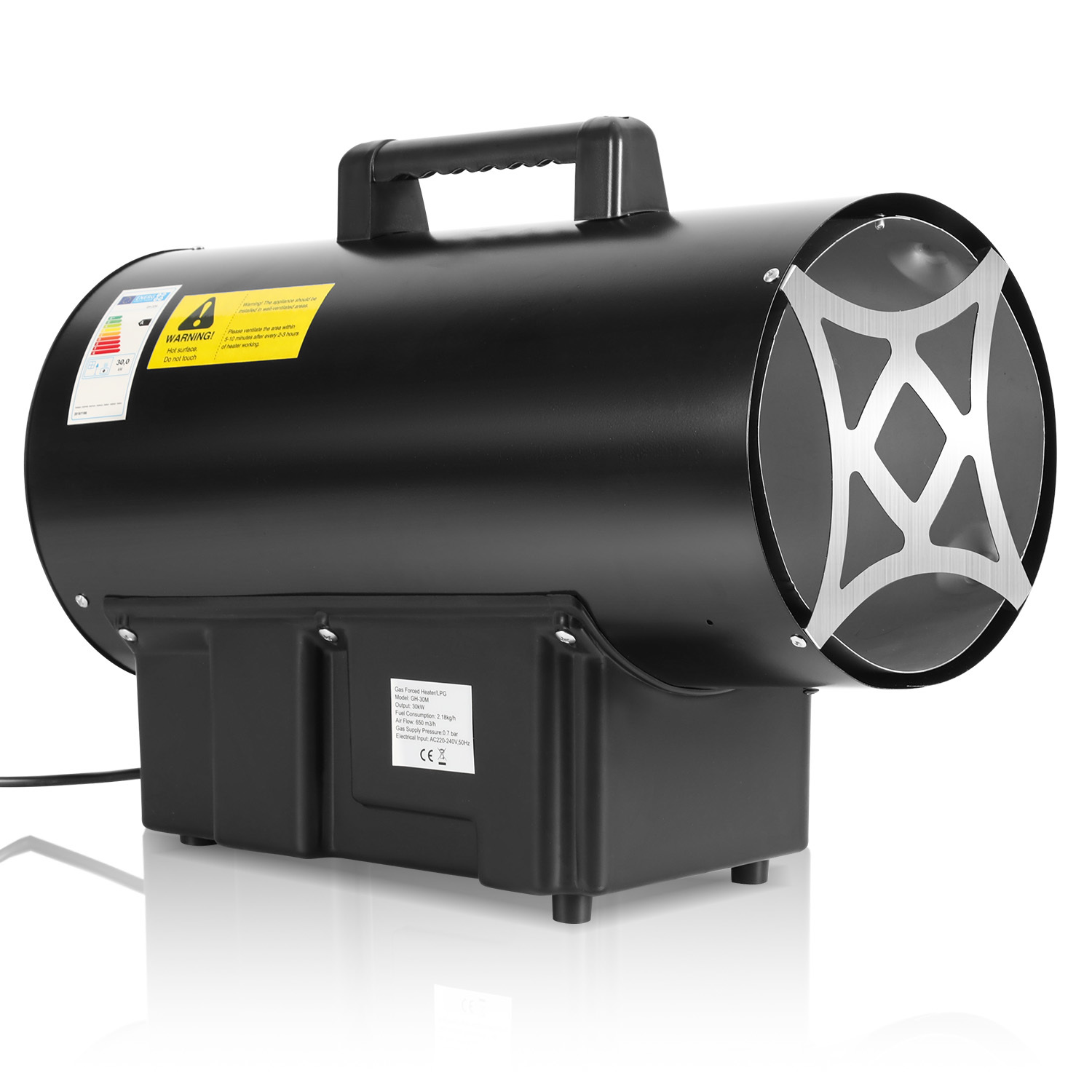 Tolletour Gasheizgebläse 30 Kw, Verbrauch 2,18 Kg/h, 220–240 V Heizgebläse Für Arbeitsbereiche