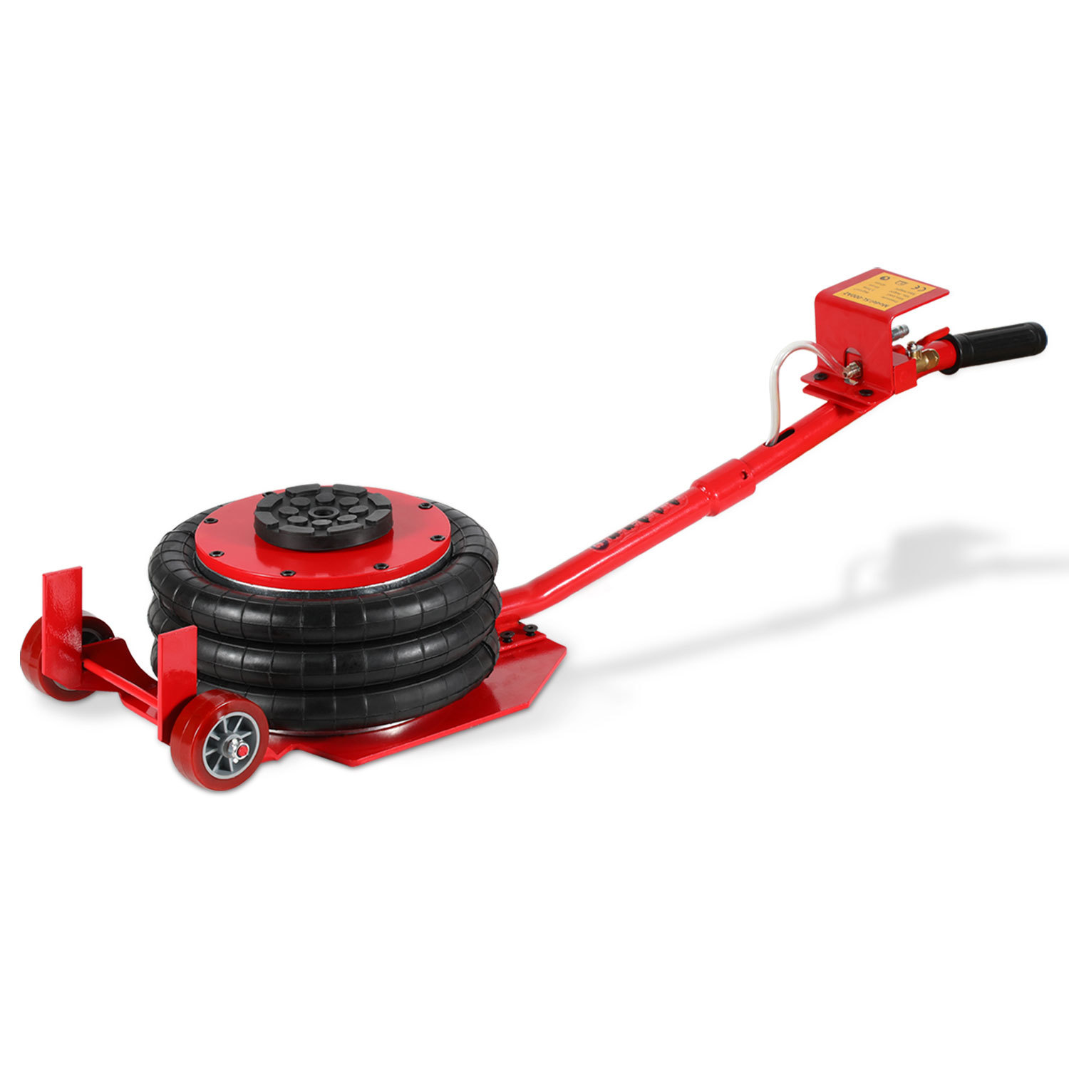 Tolletour Pneumatischer Wagenheber 3 T, Dreifach-luftbalg 15-40 Cm, Langgriff Mit Rollen, G1/4