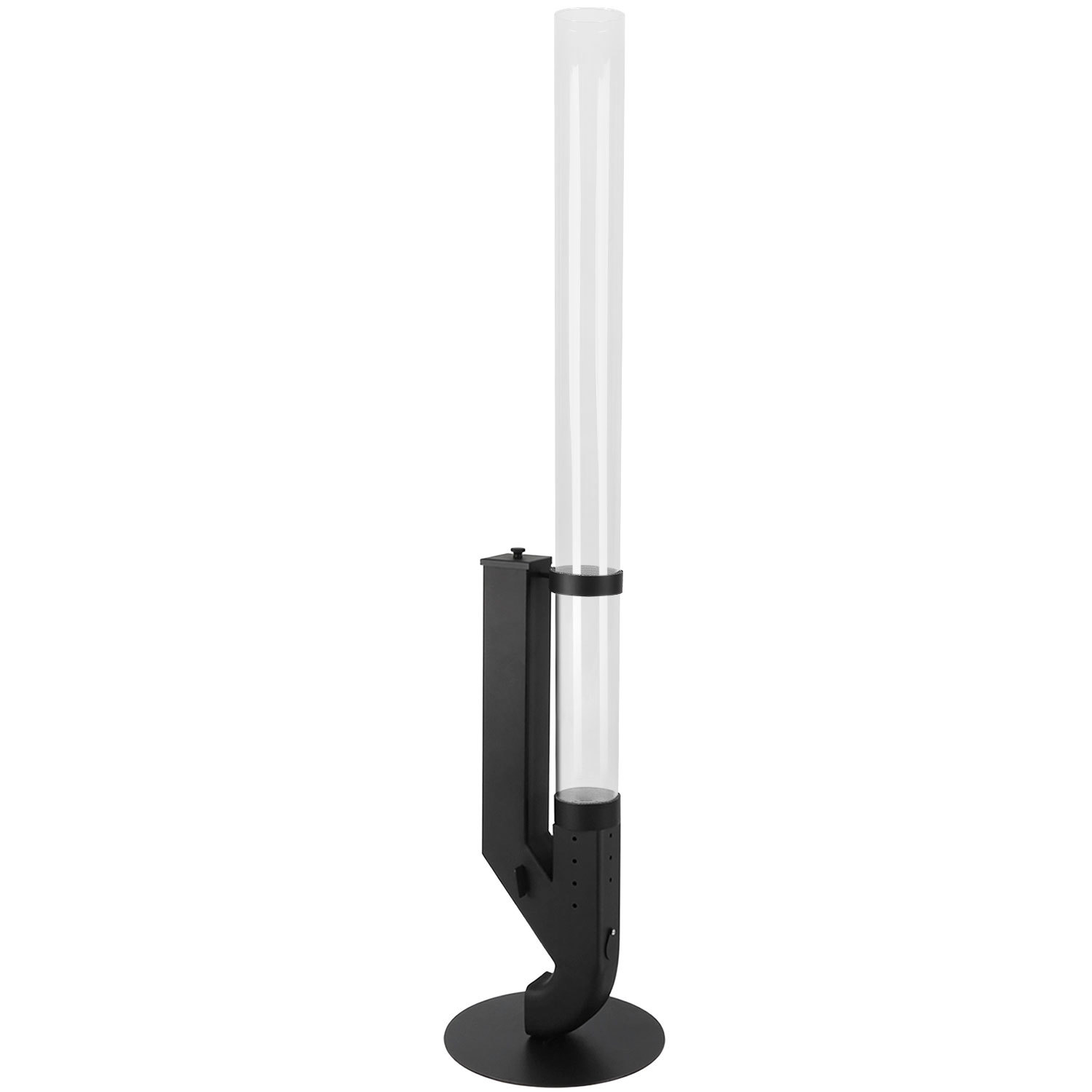 Tolletour Pellet Feuersäule Aus Kohlenstoffstahl Mit 3 Mm Borosilikatglas Und Brennstoffklappe, Pelletfackel Für Garten & Terrasse