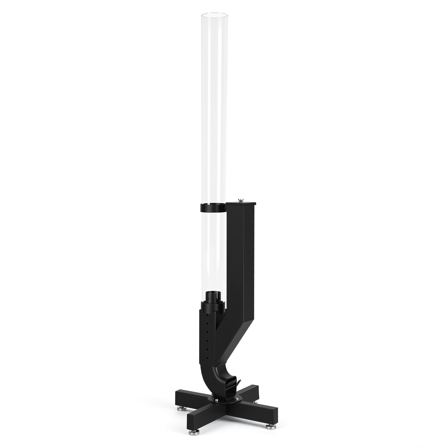 Tolletour Feuerrohr Pelletfackel 138 Cm Mit Glasrohr, Feuersäule Mit Regulierbarer Luft- & Pelletzufuhr Für Garten Terrasse, Schwarz