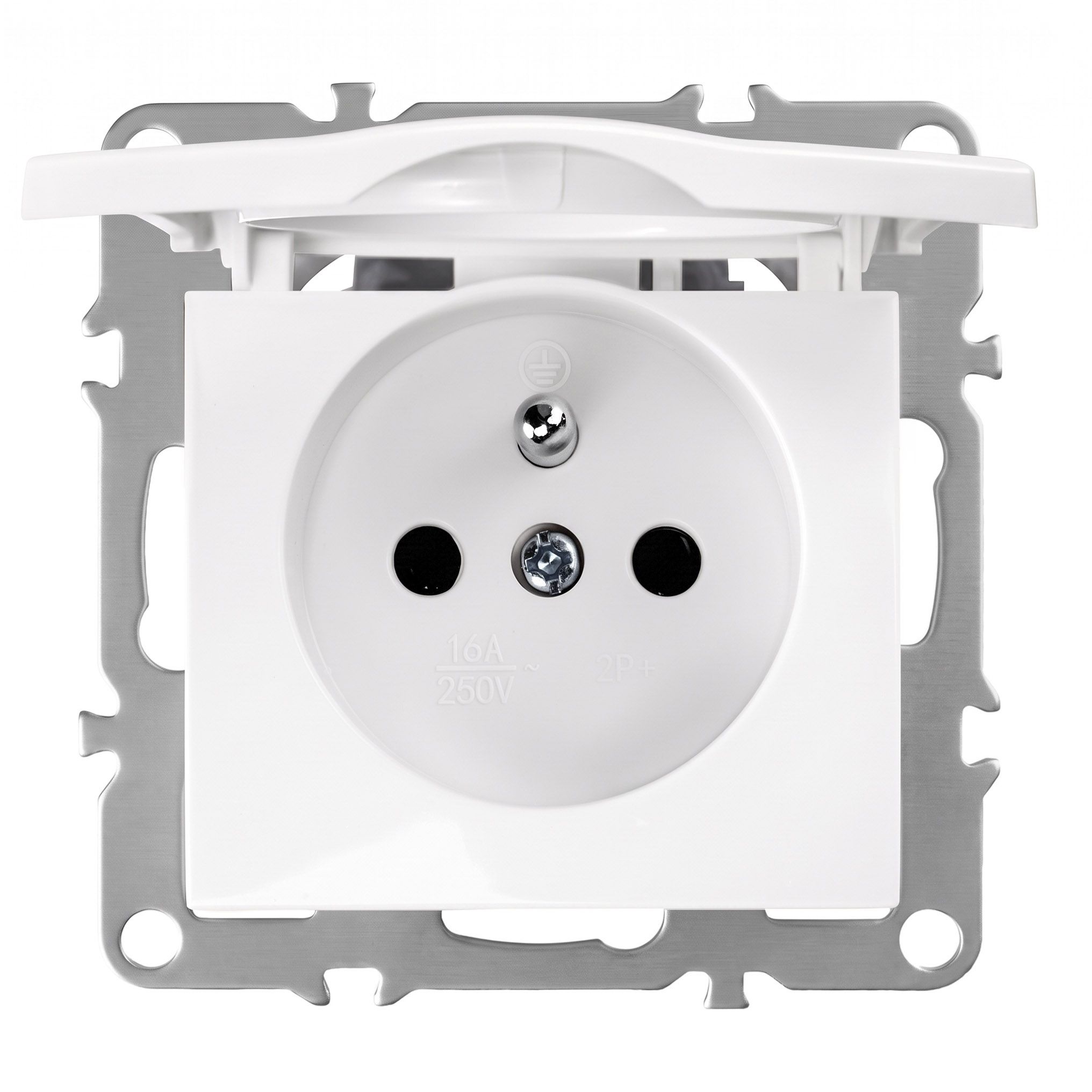 Toolight Einzelsteckdose Mit Erdung Und Klappe Oste Jnh005-g White