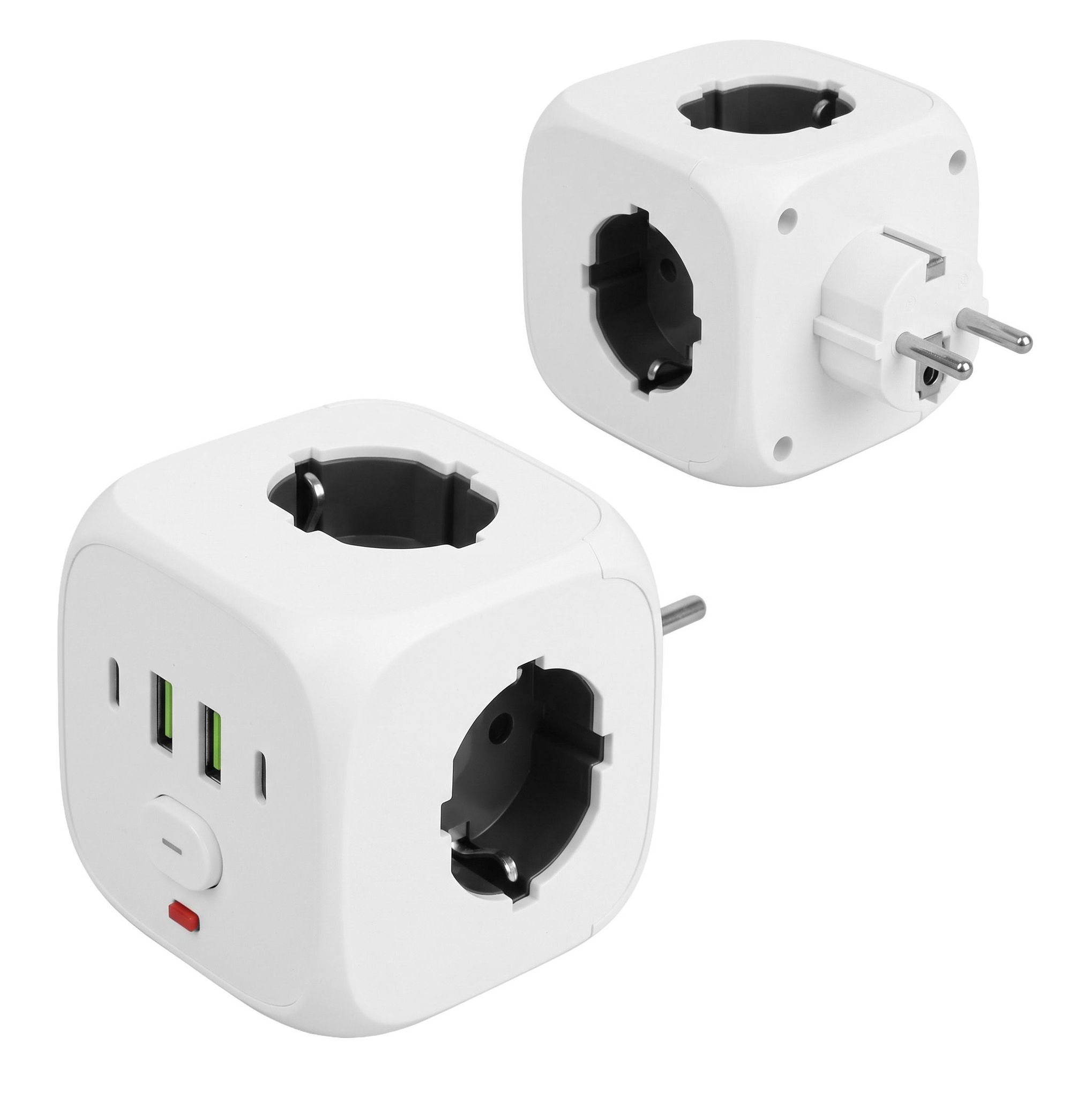 Toolight 7-in-1 Würfel-mehrfachsteckdose Jnh019 White