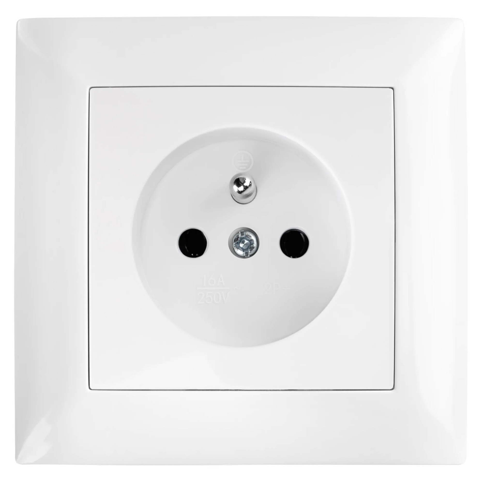 Toolight Einzelsteckdose Mit Erdung Und Rahmen Oste Jnh001-g White