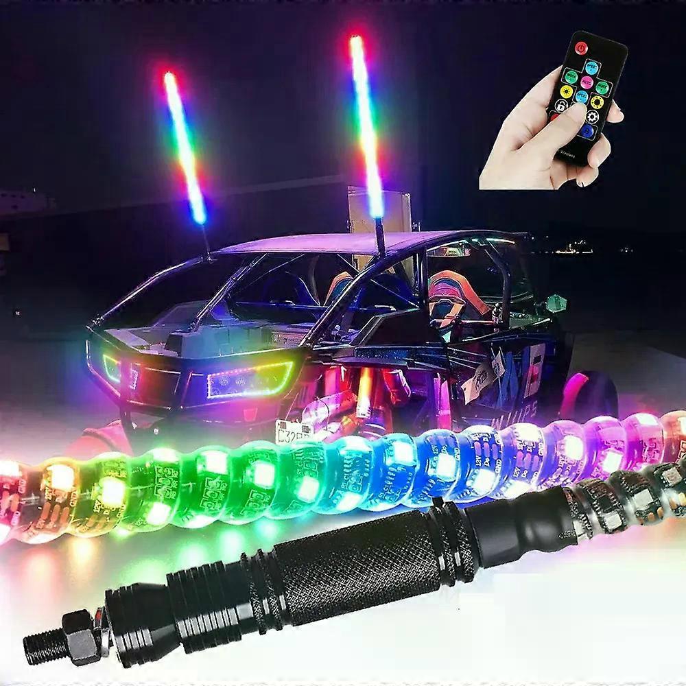 90/120/150 Cm (3/4/5 Ft) Led-peitschenleuchte Für Rzr, Wasserdicht, Flexibel, Ferngesteuert, Mehrfarbig, Ultrahell, Ideal Für Suvs Und Quads.