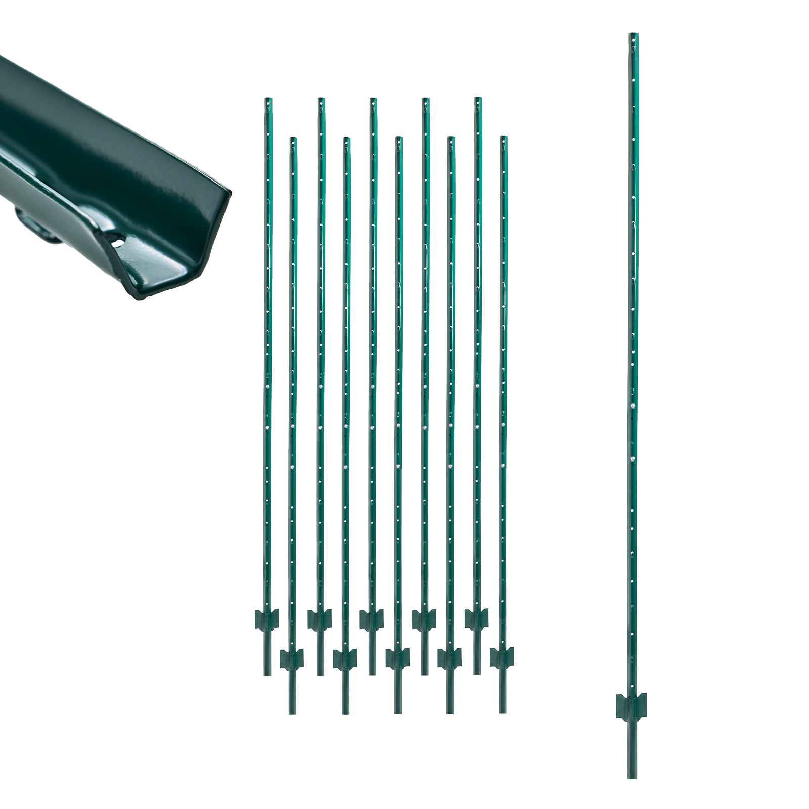 Trutzholm 10x U-profil Zaunpfosten 213 Cm Stahl Pulverbeschichtet