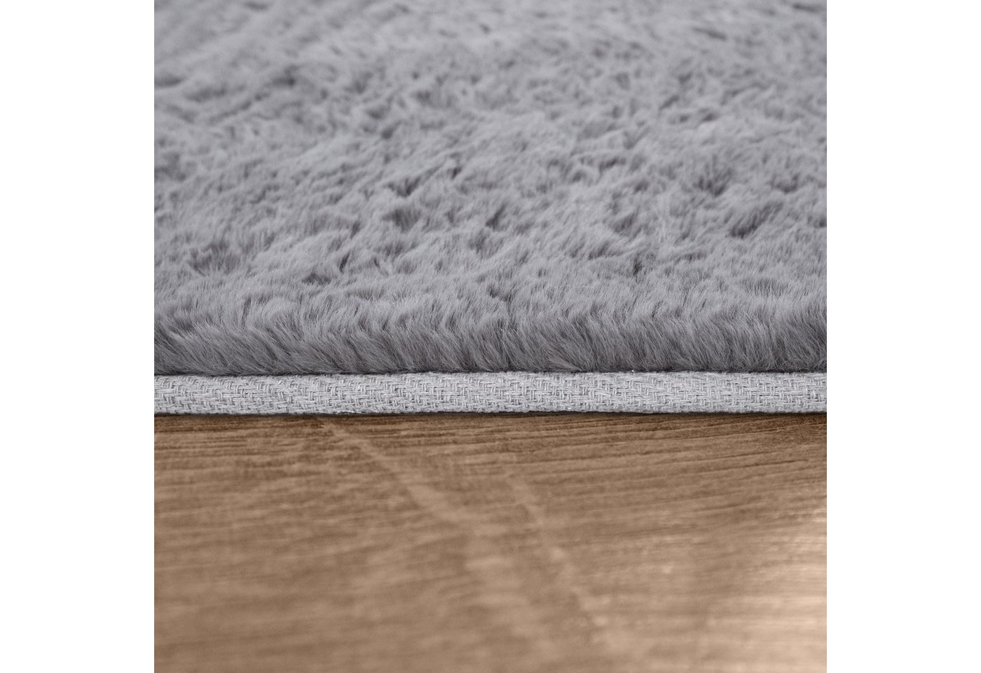 Hochflor Teppich Schlafzimmer Kunstfell Flauschig Kaninchenfell Imitat 60 Cm X 90 Cm X 26 Mm Anthrazit Rechteckig Bild 2