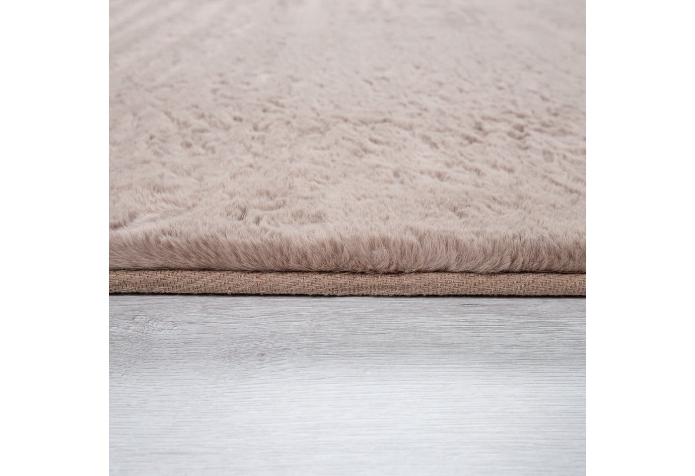 Hochflor Teppich Schlafzimmer Kunstfell Flauschig Kaninchenfell Imitat 60 Cm X 90 Cm X 26 Mm Beige Rechteckig Bild 2