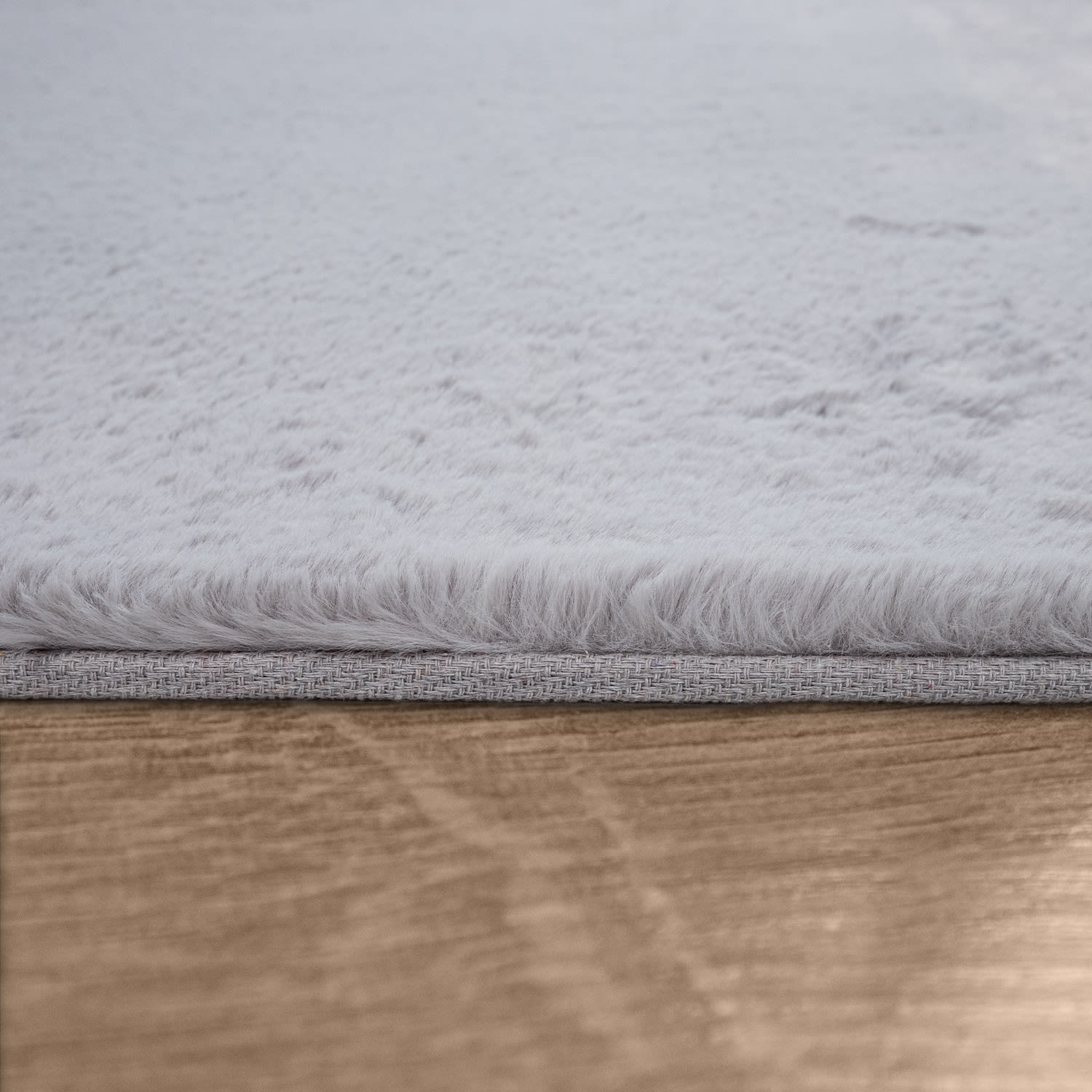 Hochflor Teppich Schlafzimmer Kunstfell Flauschig Kaninchenfell Imitat 120 Cm X 120 Cm X 26 Mm Grau Rund