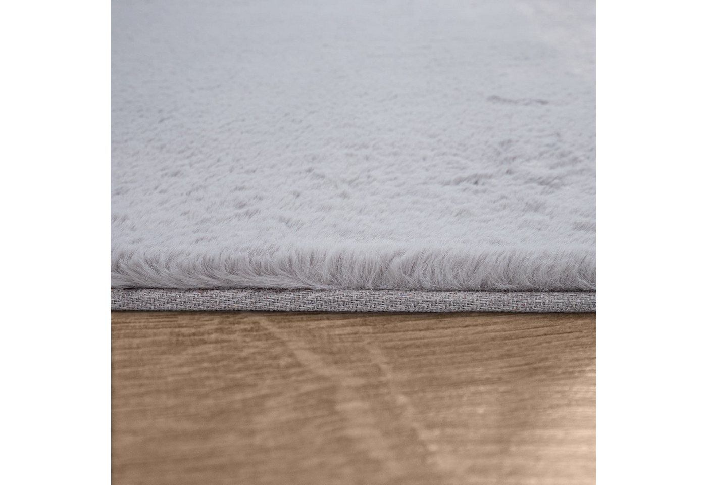 Hochflor Teppich Schlafzimmer Kunstfell Flauschig Kaninchenfell Imitat 60 Cm X 90 Cm X 26 Mm Grau Rechteckig Bild 3