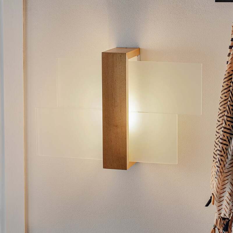 [gebraucht] B-ware Wandleuchte Shifted 1 Glas Helles Holz Wandlampe Lampe Leuchte Spot Licht E27887