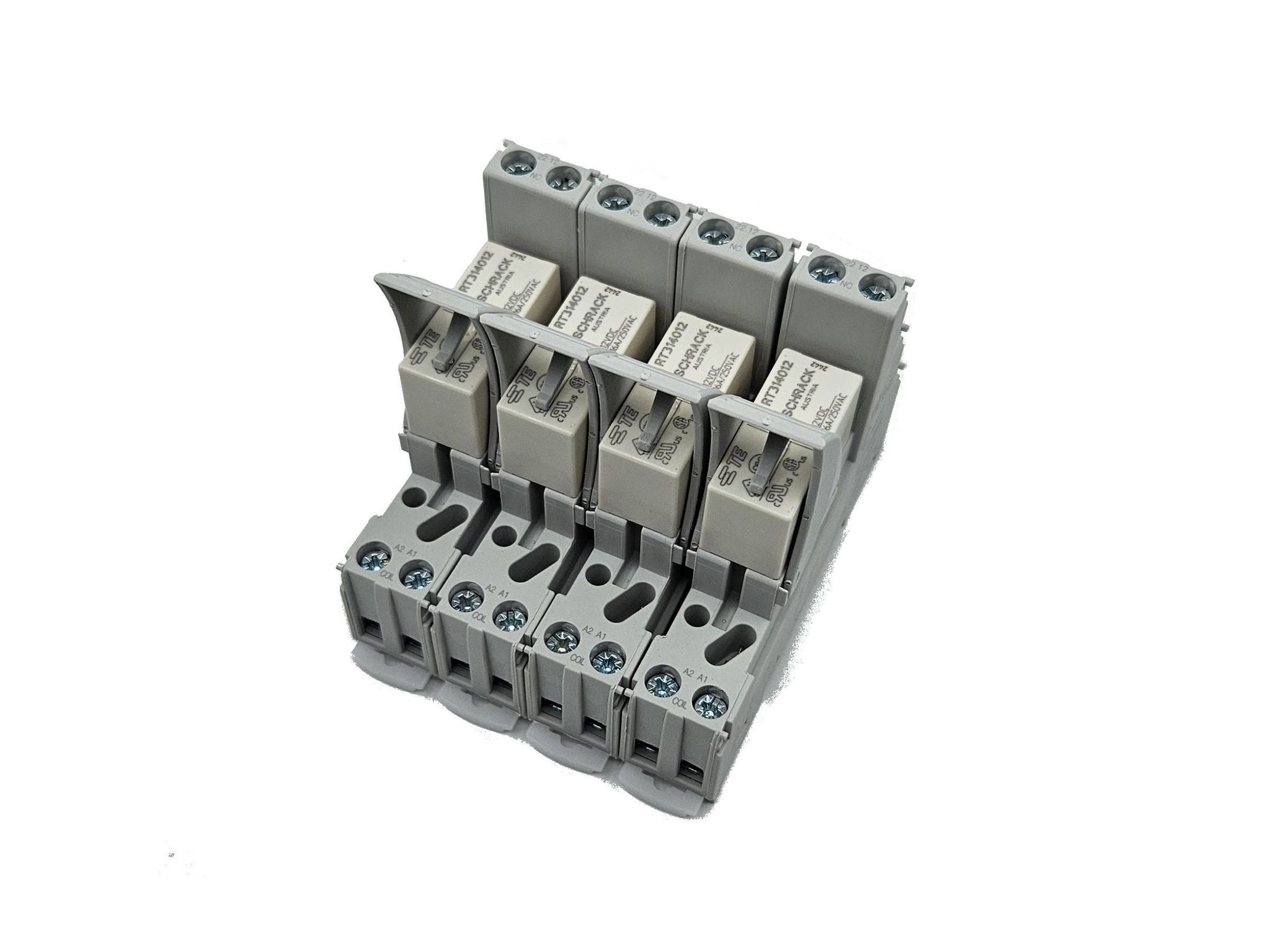 Satz Mit 4 Relaismodulen Für Din-schiene – Relaisspule 12 V Dc, Agni-wechselkontakt 16 A 250 V Ac