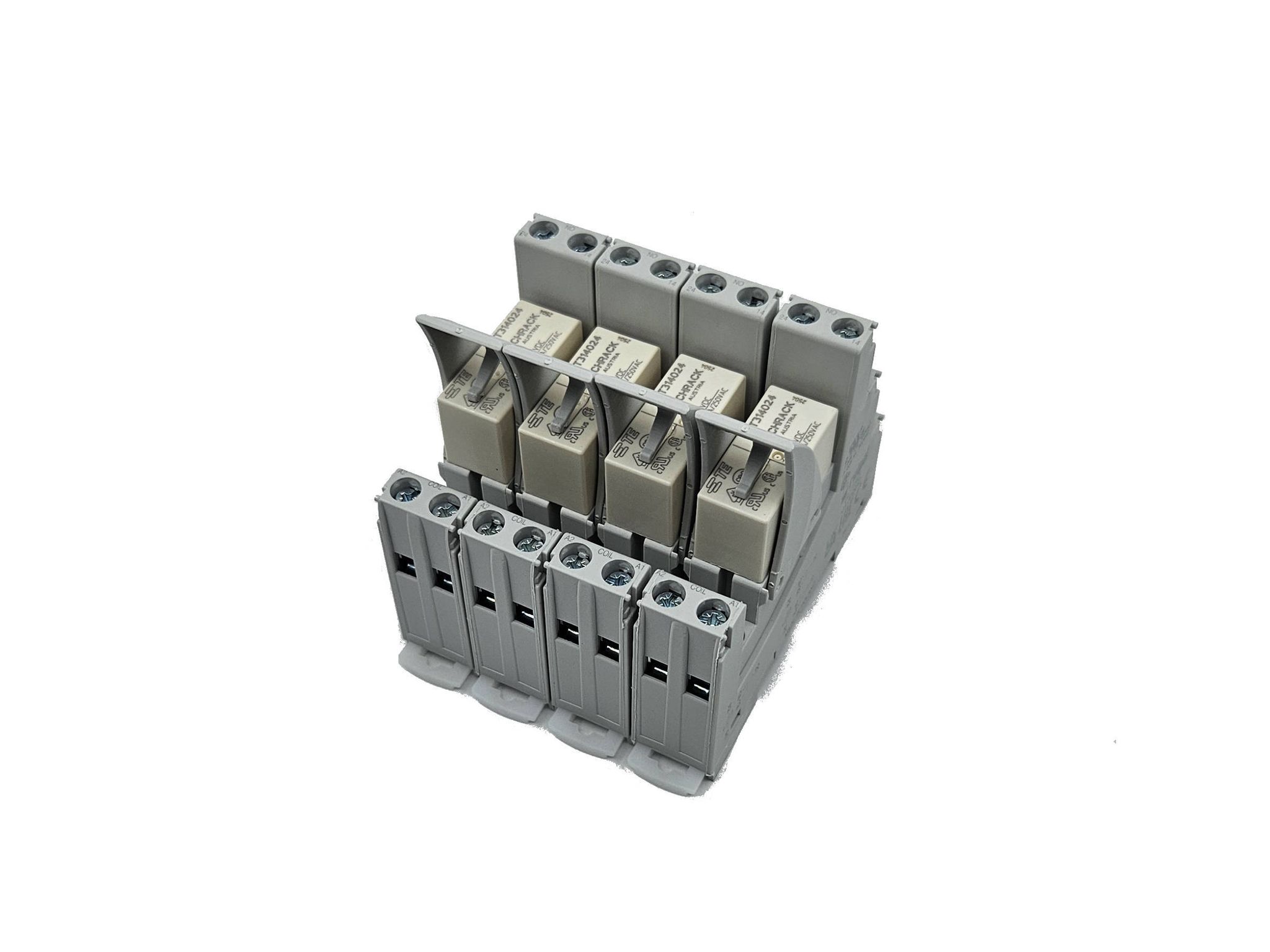 Satz Mit 4 Relaismodulen Für Din-schiene – Relaisspule 24 V Dc, Agni-wechselkontakt 16 A 250 V Ac