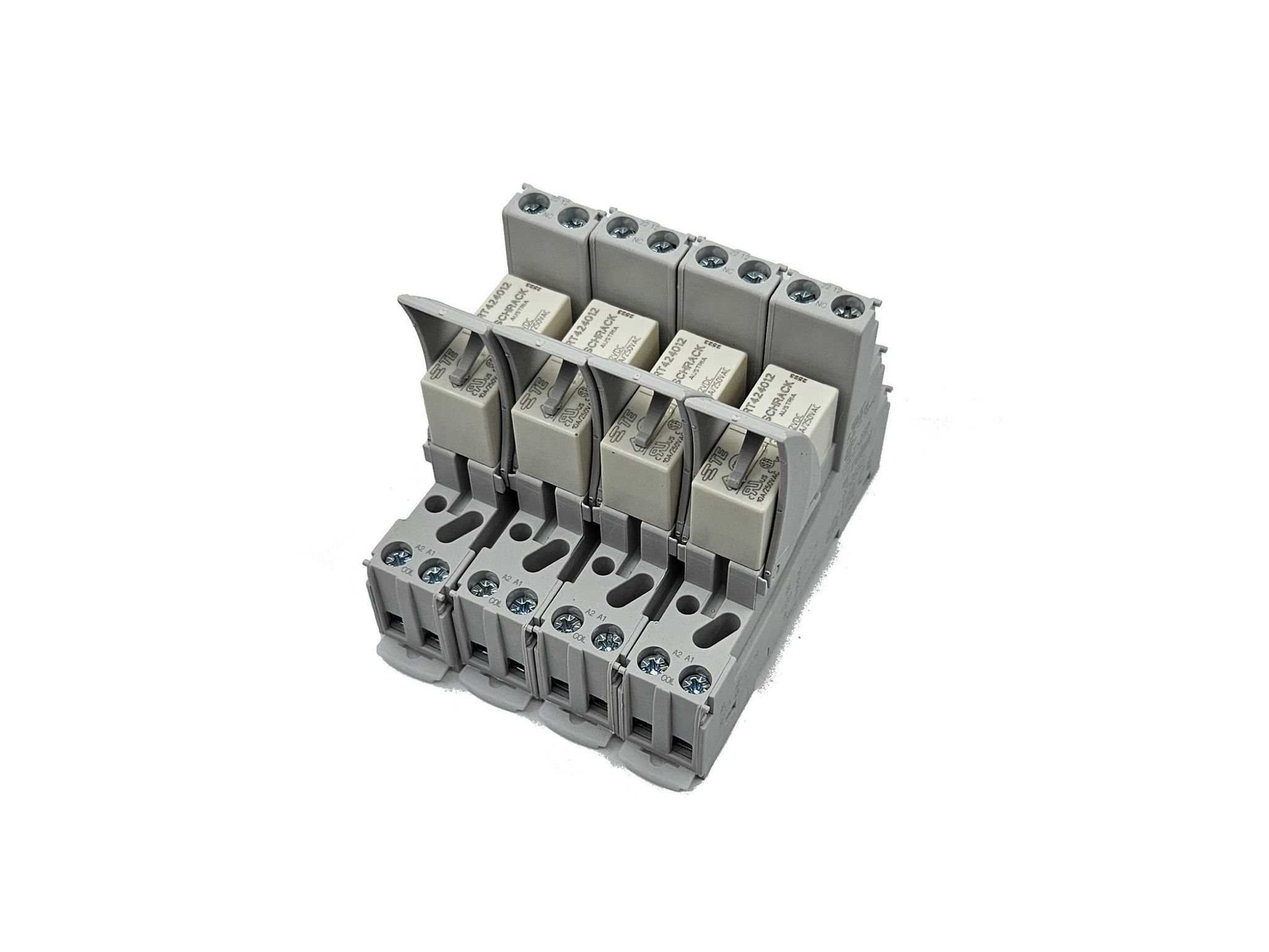 Satz Mit 4 Relaismodulen Für Din-schiene – Relaisspule 12 V Dc, 2 X Agni-wechselkontakte 8 A 250 V Ac