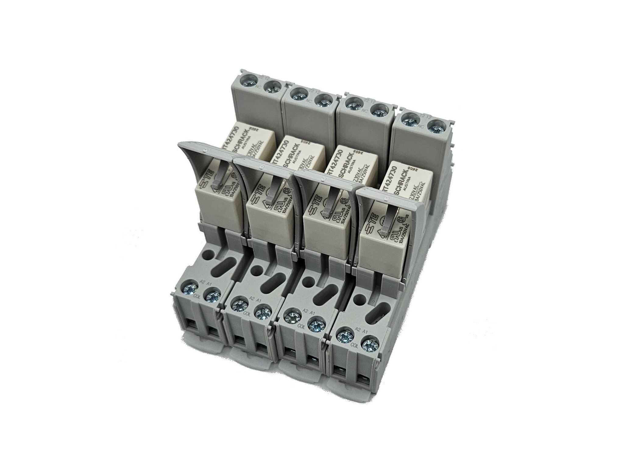 Satz Mit 4 Relaismodulen Für Din-schiene – Relaisspule 230 V Ac, 2 X Agni-wechselkontakte 8 A 250 V Ac