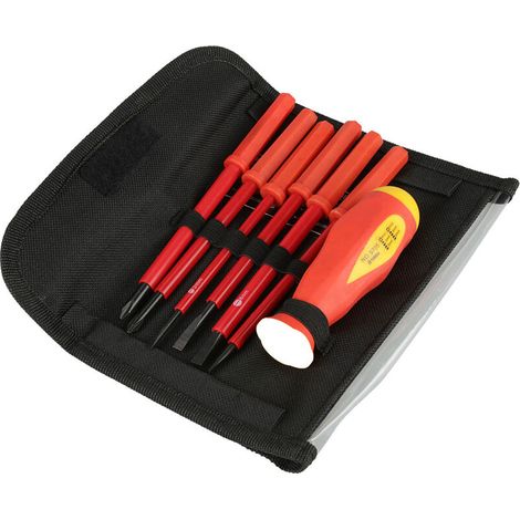 Isoliertes Elektriker-schraubendreher-set, 7-teilig/set, Multifunktional, Isoliert, Unter Kreuz, Professionelle Elektriker-schraubendreher Mit Aufbewahrungstasche, Carivent-set