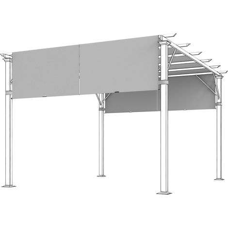 Pergola-ersatzdach Mit Uv-schutz, Sonnenschutz Für 3 X 3 M Großes Pavillon-terrassendach, Hellgrau
