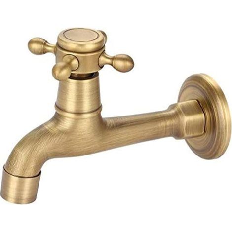 Langer Wandhahn, Retro-kaltwasserhahn Aus Massivem Messing, Einhandbedienung, Einfach Zu Installieren.