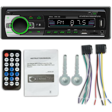 1-din Bluetooth-autoradio Mit Mp3/wma/fm-player, Fernbedienung, Zwei Usb-anschlüssen, 4x60w Stereo-freisprecheinrichtung, Ios- Und Android-kompatibel (kein Rds/cd)