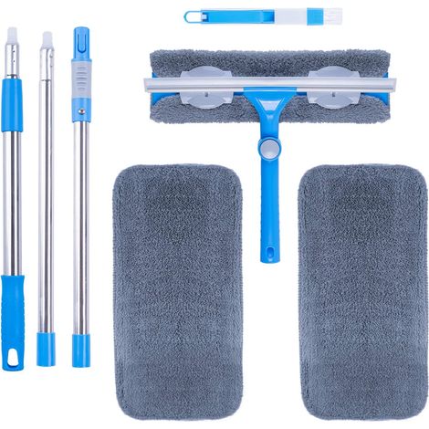 3-in-1-fensterabzieher-reinigungsset (31 Cm) Mit Teleskopstiel, Ausziehbarer Fensterwaschbesen Mit Abzieher Für Fenster/auto
