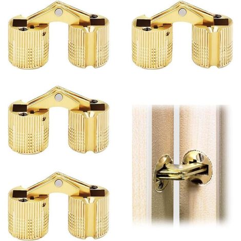 4 Unsichtbare Messingscharniere, 180° Öffnungswinkel, Zylindrisches Messing-fassscharnier Aus Kupfer, Versteckte Kupfer-möbelscharniere Für Diy-schmuckkästchen, Handarbeit (10 Mm)