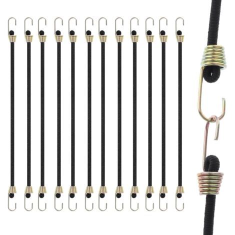 Bungee-spanner Mit Haken, 12 Stück, Elastische Kordel, 25 Cm Elastisches Bungee-seil, Robuste Gummi-elastikgurte Zur Sicherung Von Gepäck, Zelt, Planen, Auto